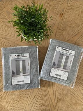 CANNES Rod Pocket Curtain Panel Pair NWT